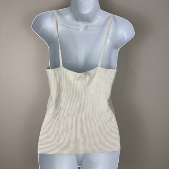 Vero Moda Women's Cream Cami Top Spaghetti Strap Tank Tee Shirt Size Large NWT - Picture 6 of 9